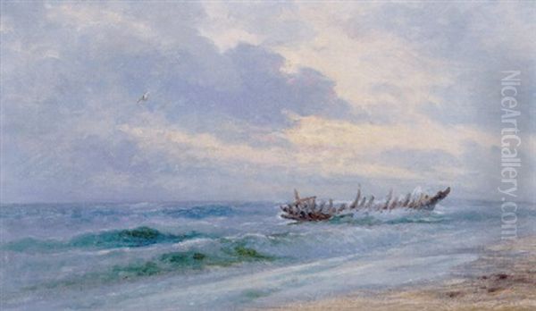 Decembermorgen Skagen - Efter Stormen Oil Painting by Holger Henrik Herholdt Drachmann