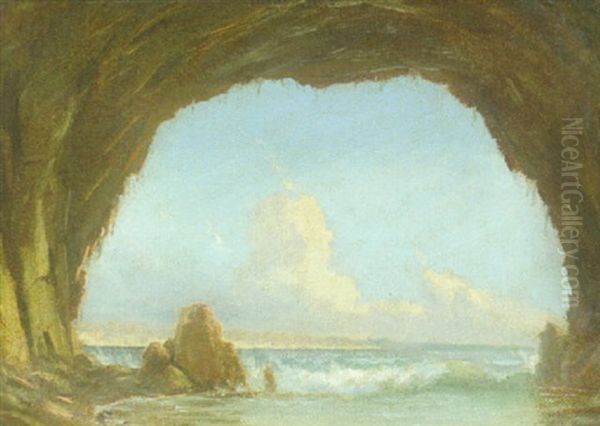 Den Vade Ovn, Bornholm Oil Painting by Holger Henrik Herholdt Drachmann