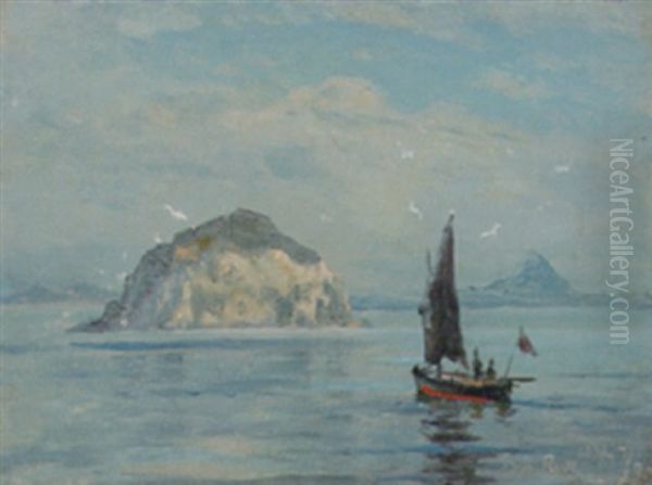 Fiskerbad I Klippefyldt Skotsk Farvand Oil Painting by Holger Henrik Herholdt Drachmann