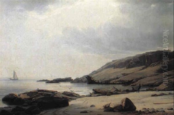 Morgen Efter Storm, Bornholm Oil Painting by Holger Henrik Herholdt Drachmann