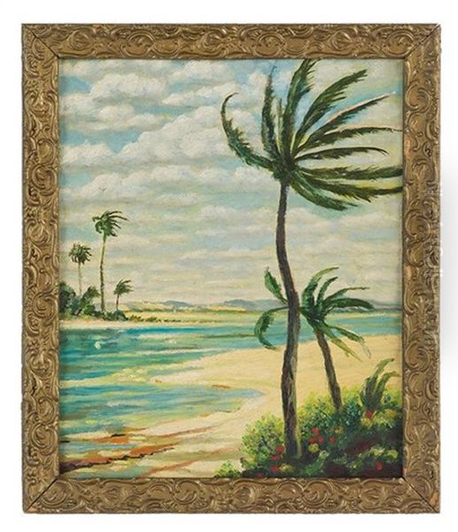 Bay View, Hawaii, Possibly Near Honolulu Oil Painting by Helen Thomas Dranga