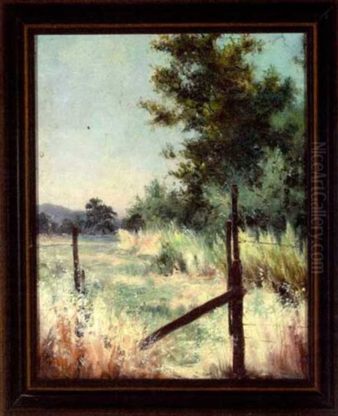 An Open Fence In A Hawaiian Landscape Oil Painting by Helen Thomas Dranga