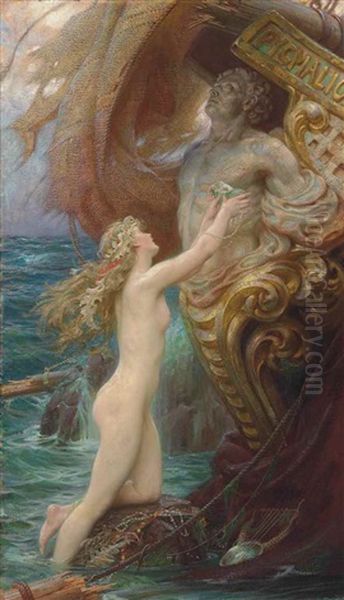 A Deep Sea Idyll Oil Painting by Herbert James Draper