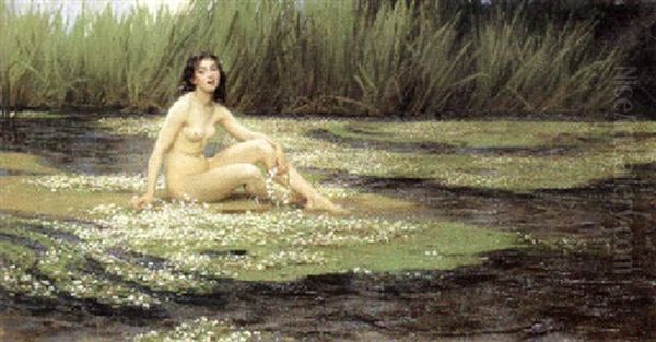 The Water Nixie Oil Painting by Herbert James Draper