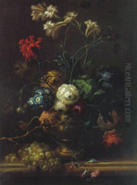 Blumenstilleben Oil Painting by Johann Baptist Drechsler