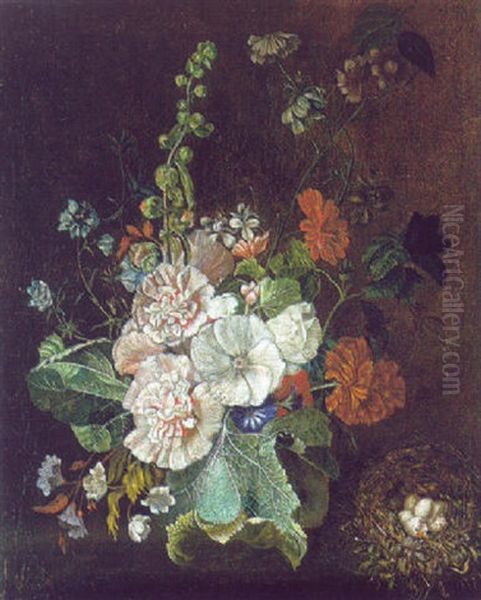 Blumenstraus In Einer Vase Oil Painting by Johann Baptist Drechsler