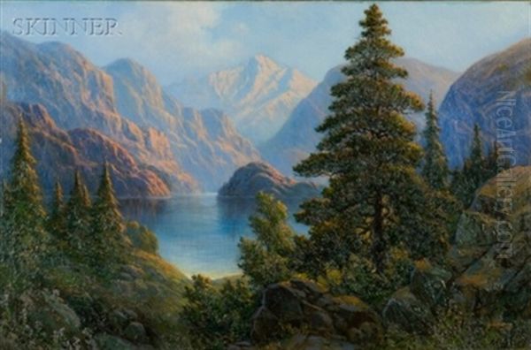 Yosemite Park Oil Painting by Oscar Drehmann