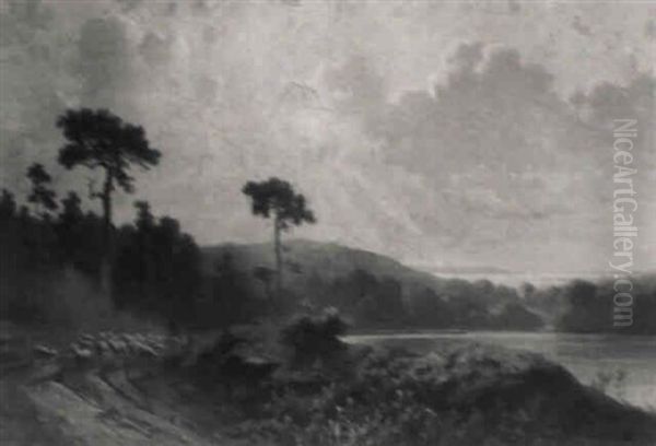 Markische Seenlandschaft Oil Painting by Friedrich Wilhelm Albert Dressler