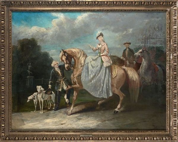 Le Depart De L'amazone Oil Painting by Alfred De Dreux