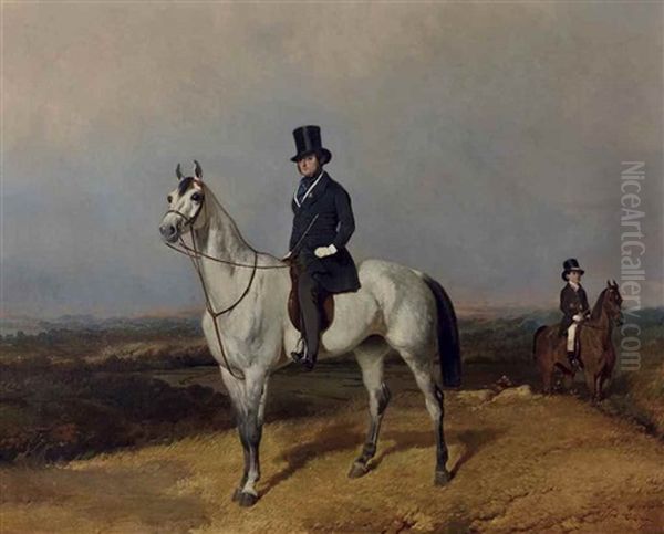 Portrait Equestre Presume De Rainbeaux, Ecuyer De L'empereur Napoleon Iii Oil Painting by Alfred De Dreux