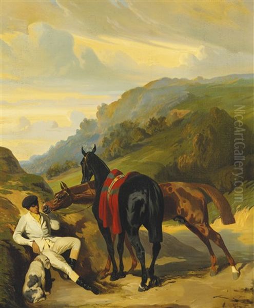 Le Lad Blanc Oil Painting by Alfred De Dreux