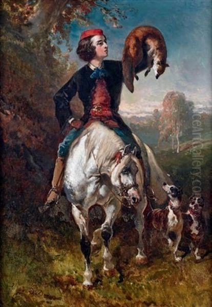 L'ecossais Au Renard Oil Painting by Alfred De Dreux