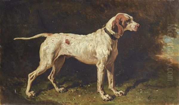 Chien A L'arret Oil Painting by Alfred De Dreux