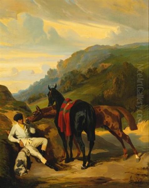 Le Lad Blanc Oil Painting by Alfred De Dreux