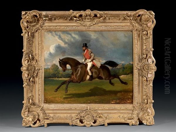 Charles Joachim Lefevre Au Grand Galop Oil Painting by Alfred De Dreux