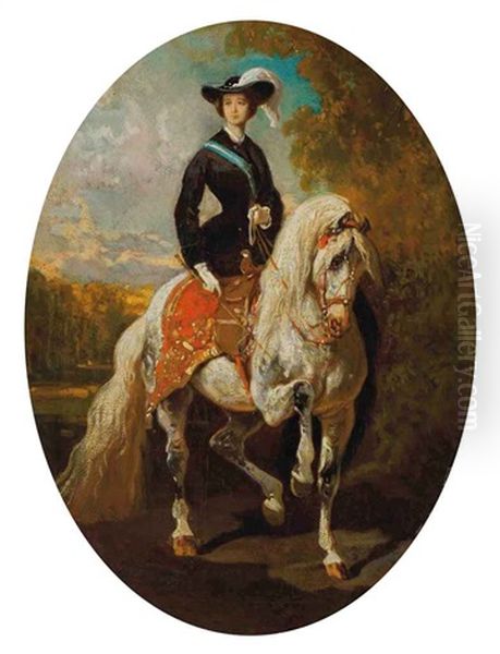 L'imperatrice Eugenie Oil Painting by Alfred De Dreux