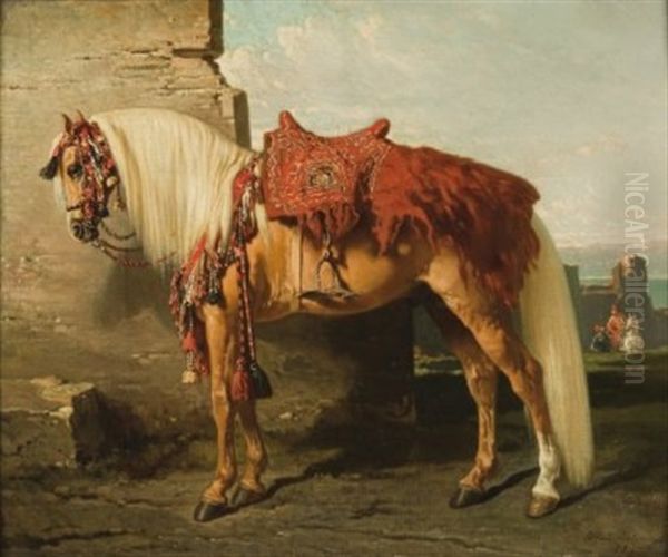 Etalon Arabe Selle Oil Painting by Alfred De Dreux