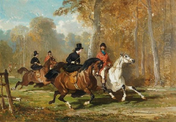 Le Depart De La Chasse by Alfred De Dreux