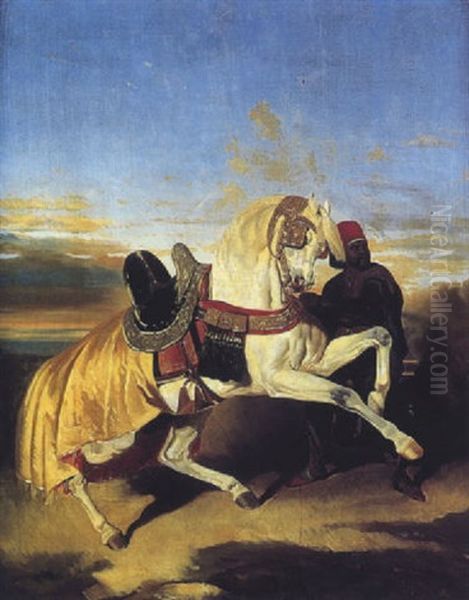 Mameluk Retenant Son Cheval Oil Painting by Alfred De Dreux