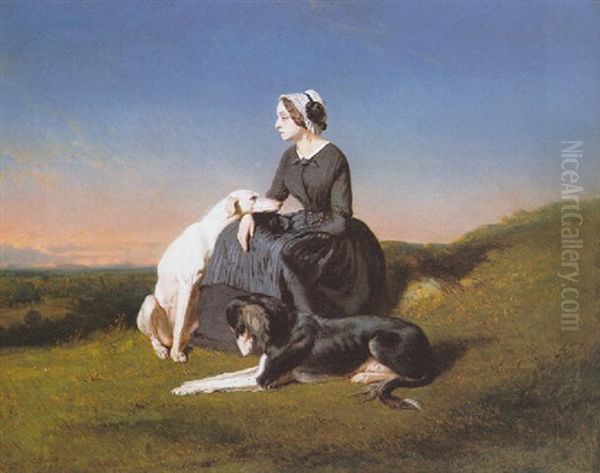 Seule Au Rendez-vous Oil Painting by Alfred De Dreux