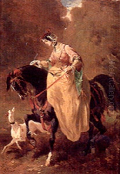 Amazone Au Levier Oil Painting by Alfred De Dreux