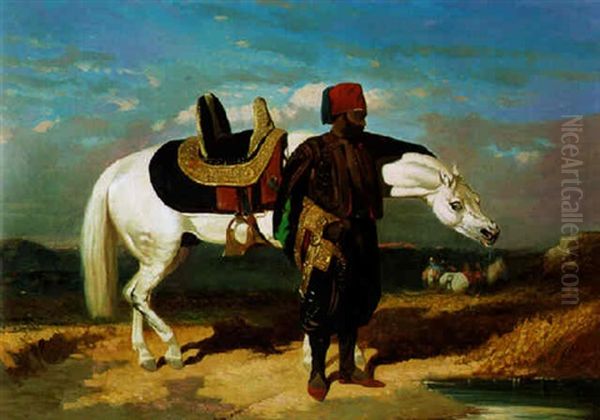 Tamerlan, La Monture De Abd-el-kader Oil Painting by Alfred De Dreux