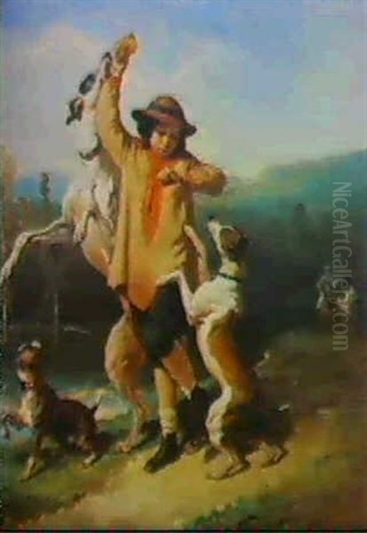 Une Mauvaise Rencontre Oil Painting by Alfred De Dreux