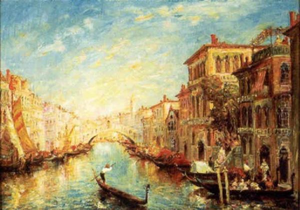 Grand Canal, Venice Oil Painting by Jean-Baptiste (Joannes) Drevet