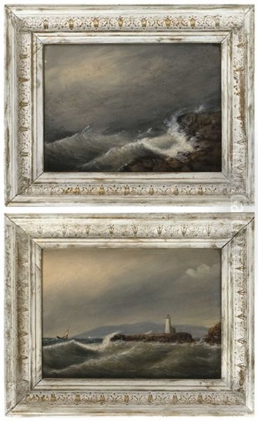 Two Seascapes: Mount Desert Rock Light 1884