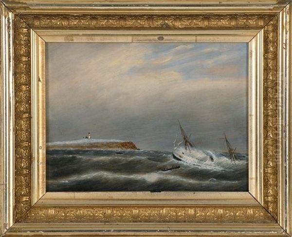 Wreck Of The City Of Columbus Off Gay Head, Jan. 4 Oil Painting by Clement Drew