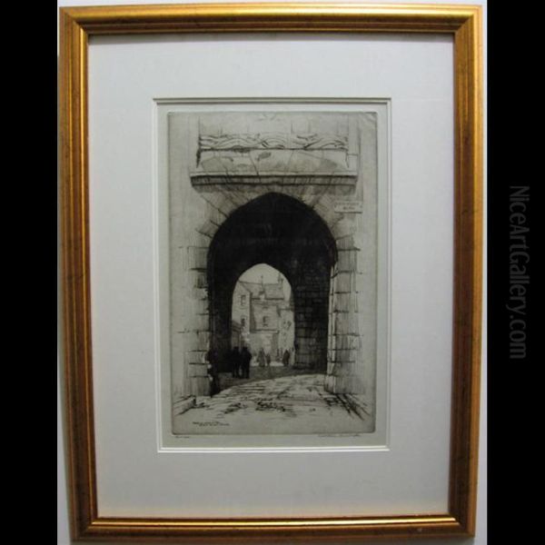 Porte Et Logis Du Roi - Mont Saint - Michel; Loches Oil Painting by Caroline Helena Armington