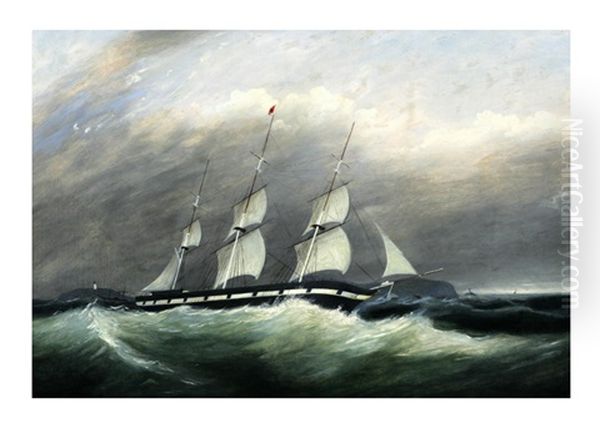 Sailing Ahead Of A Gale Oil Painting by Clement Drew