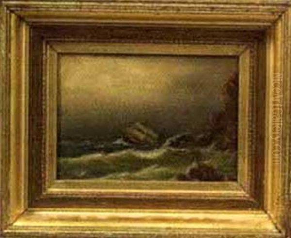 Sailing In Rough Coastal Water Oil Painting by Clement Drew