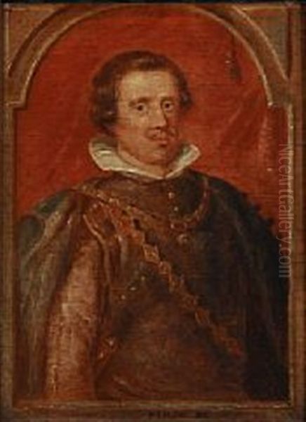 Portrait Of Philip Iv Of Spain (after Paul Peter Rubens) Oil Painting by Dankvart-Christian-Magnus Dreyer