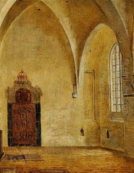 Interior Fra Skt. Hans Kirke I Odense Oil Painting by Dankvart-Christian-Magnus Dreyer