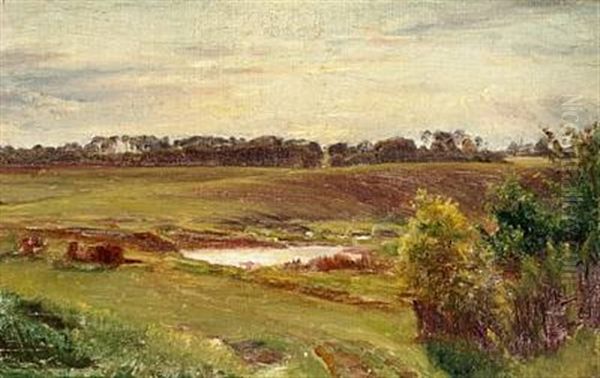 Landscape With A Moor (sketch) Oil Painting by Dankvart-Christian-Magnus Dreyer