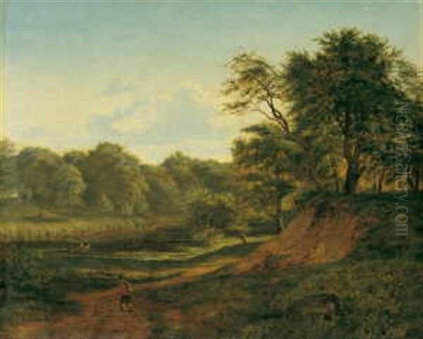 Parklandschaft In Der Umgebung Von Kopenhagen Oil Painting by Dankvart-Christian-Magnus Dreyer