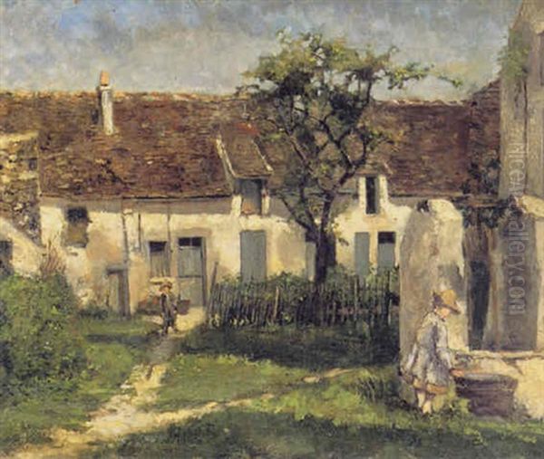 La Lessive Oil Painting by Henri Dreyfus-Lemaitre