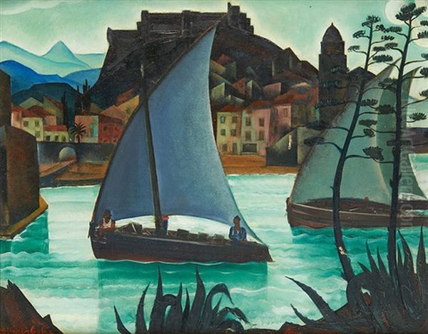 Le Port De Collioure Oil Painting by Albert Droesbeke