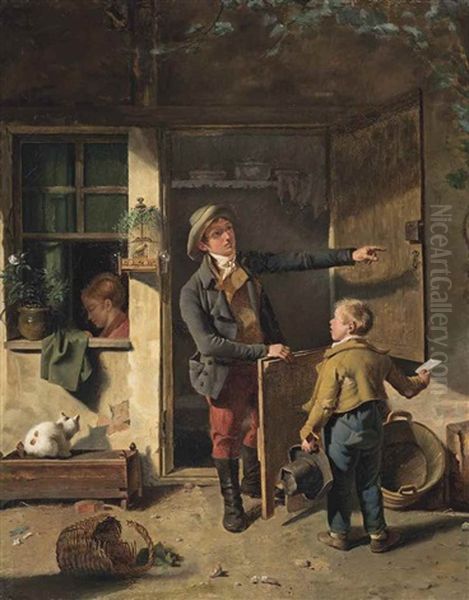 The Young Errand Boy Oil Painting by Martin Droelling