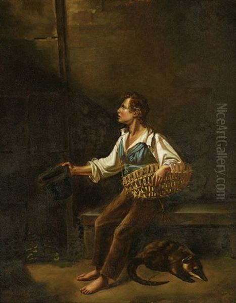 Jeune Mendiant Avec Un Animal Oil Painting by Martin Droelling