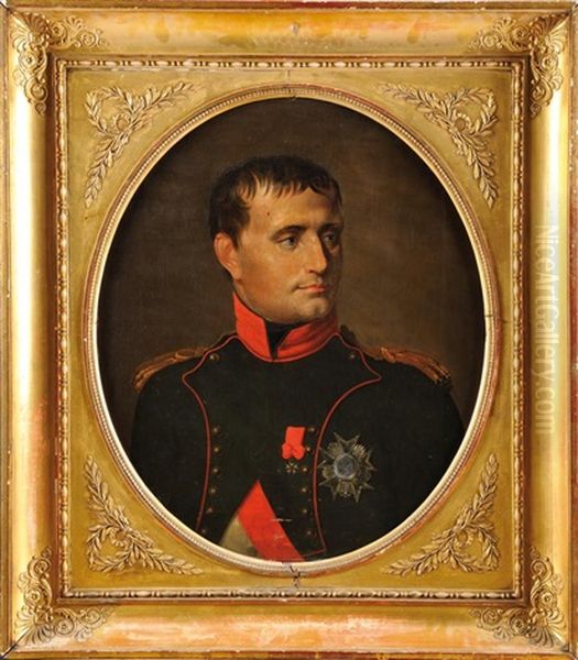 Portrait En Buste De Napoleon 1er En Uniforme Des Chasseurs A Cheval De La Garde Imperiale Oil Painting by Martin Droelling