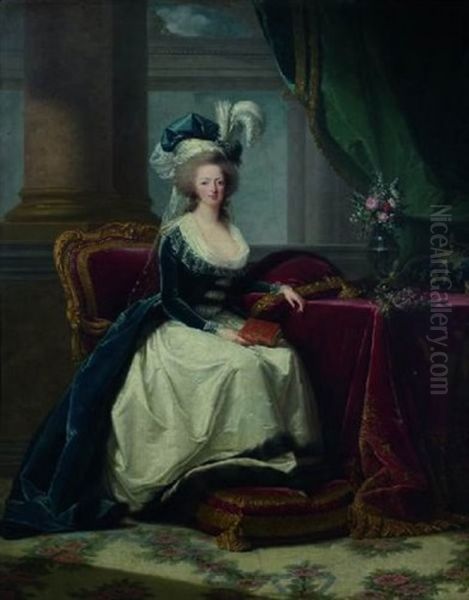 Portrait De La Reine Marie-antoinette Oil Painting by Martin Droelling