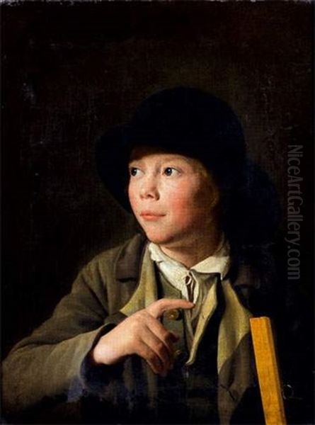 Portrait D'un Jeune Dessinateur Oil Painting by Martin Droelling