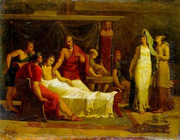 Antiochus And Stratonice Oil Painting by Martin Droelling