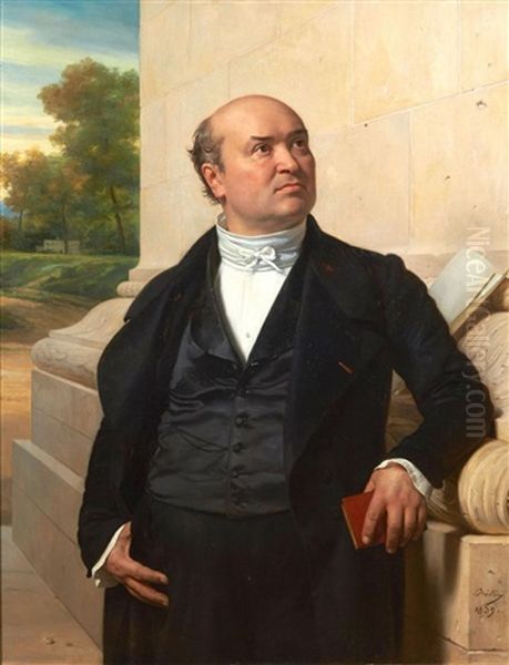 Portrait De Jean-nicolas Huyot, Architecte De L'arc De Triomphe Oil Painting by Michel Martin Drolling