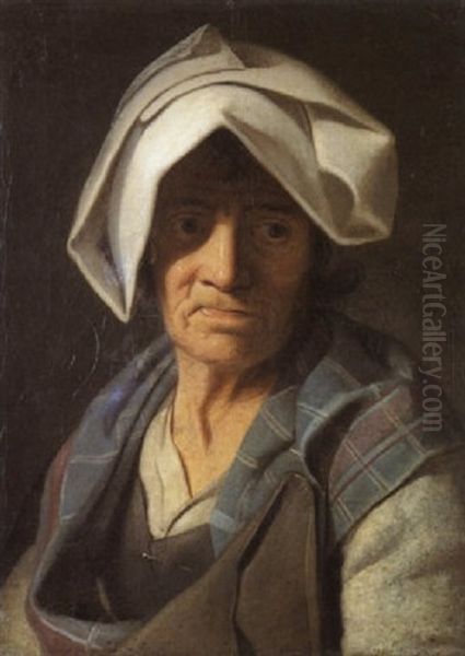 Portrait De Vieille Femme Au Turban by Michel Martin Drolling