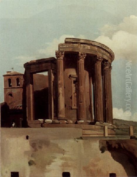 The Temple Of Sibyl, Tivoli Oil Painting by Michel Martin Drolling