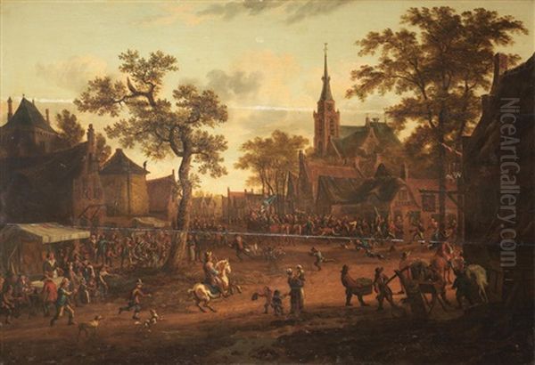 A Village Kermesse Oil Painting by Cornelis Droochsloot