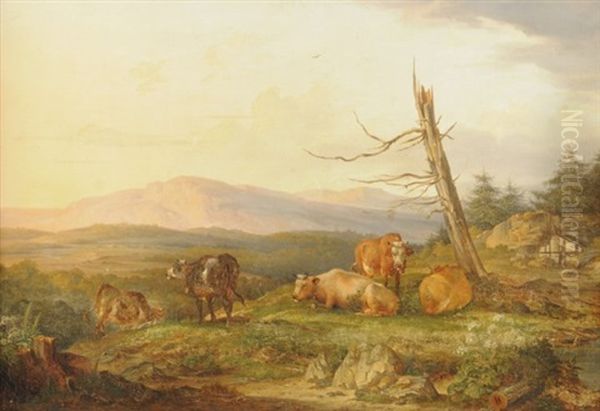 Grazing Cattle Oil Painting by Cornelis Droochsloot